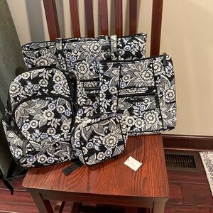 NewVera Bradley Black and White Floral Tote Set